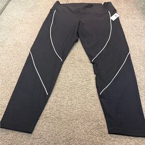 Old Navy Dark Leggings with Light Stripes